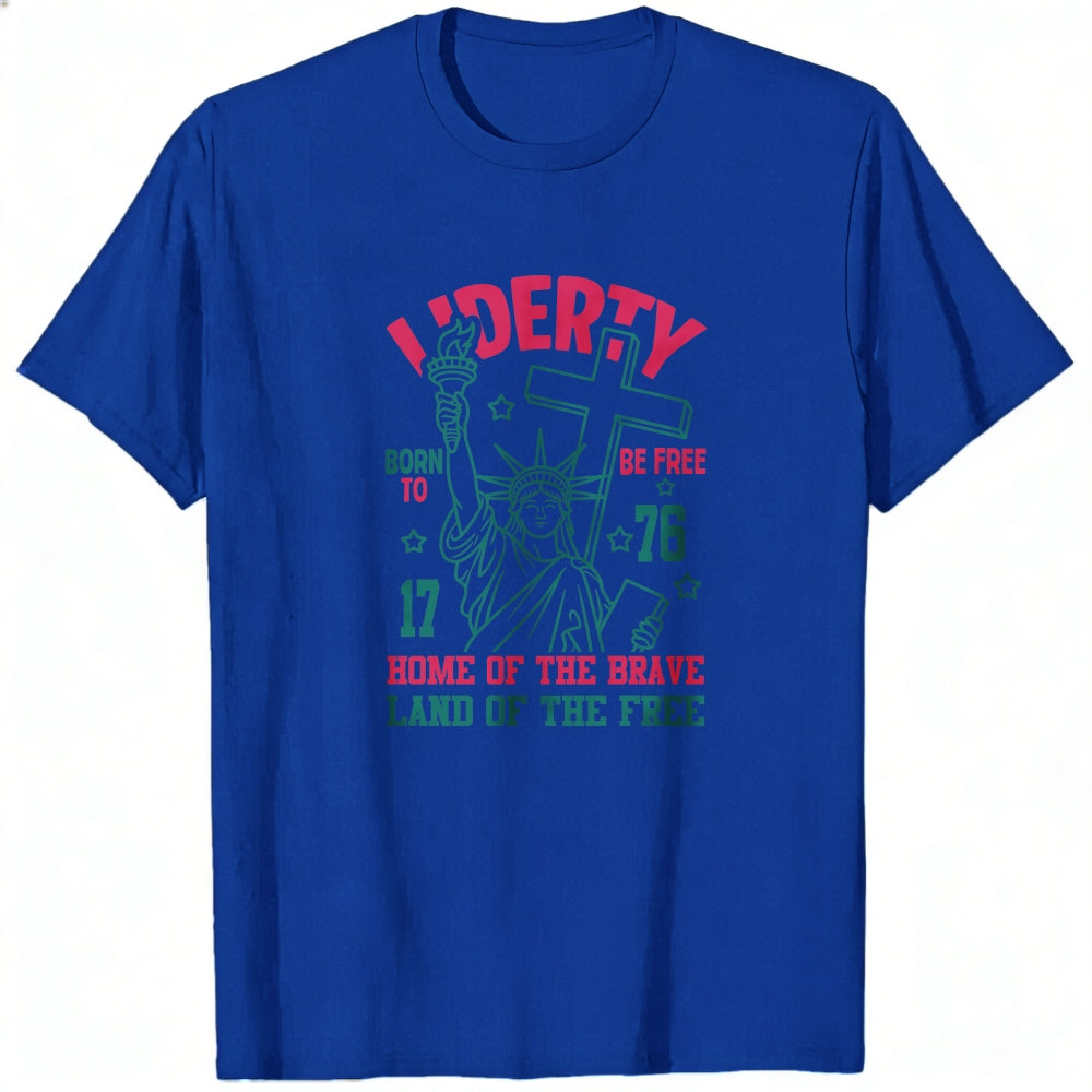 American Patriotic Design Classic T-Shirt Liberty Statue And Slogan