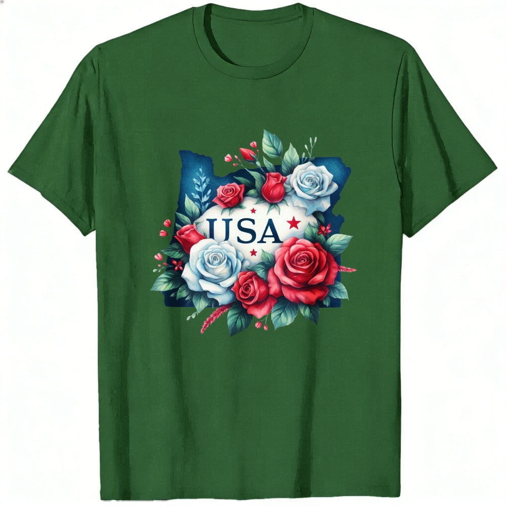 Floral Usa Map Classic T-Shirt