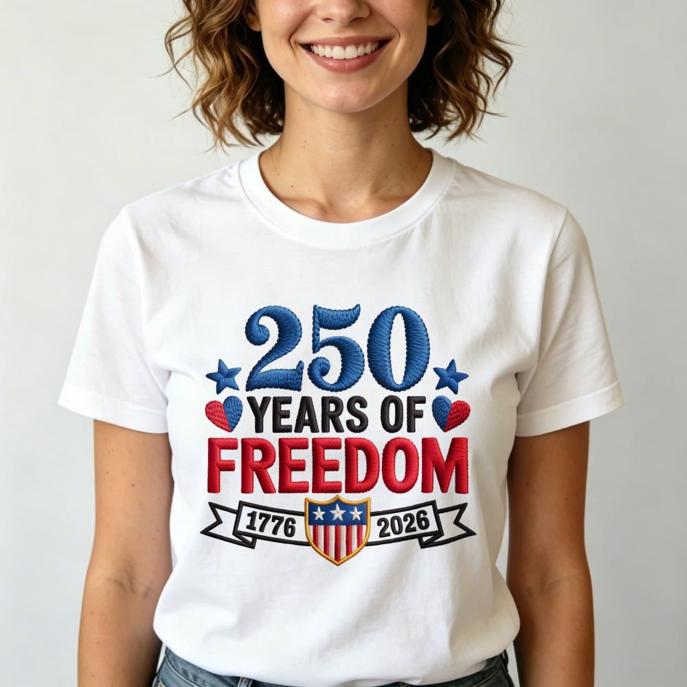 Patriotic American Independence Day 250 Years Of Freedom Classic T-Shirt
