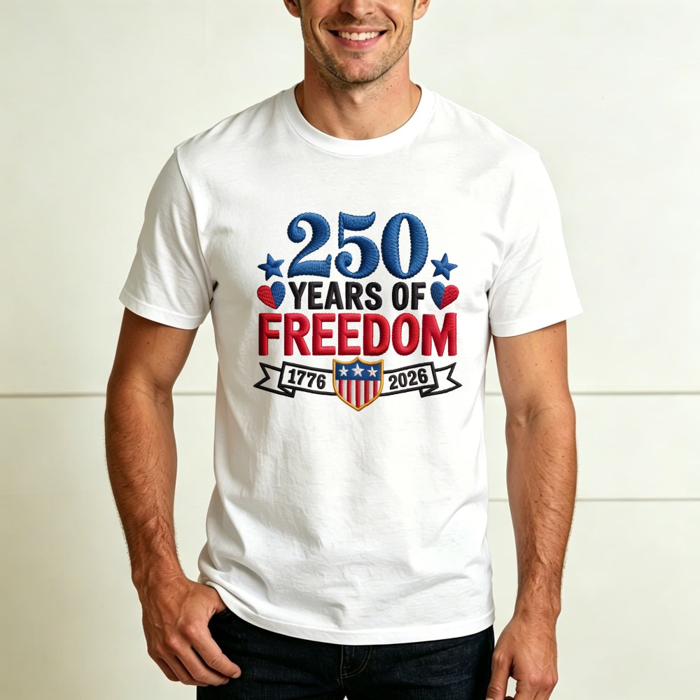 Patriotic American Independence Day 250 Years Of Freedom Classic T-Shirt