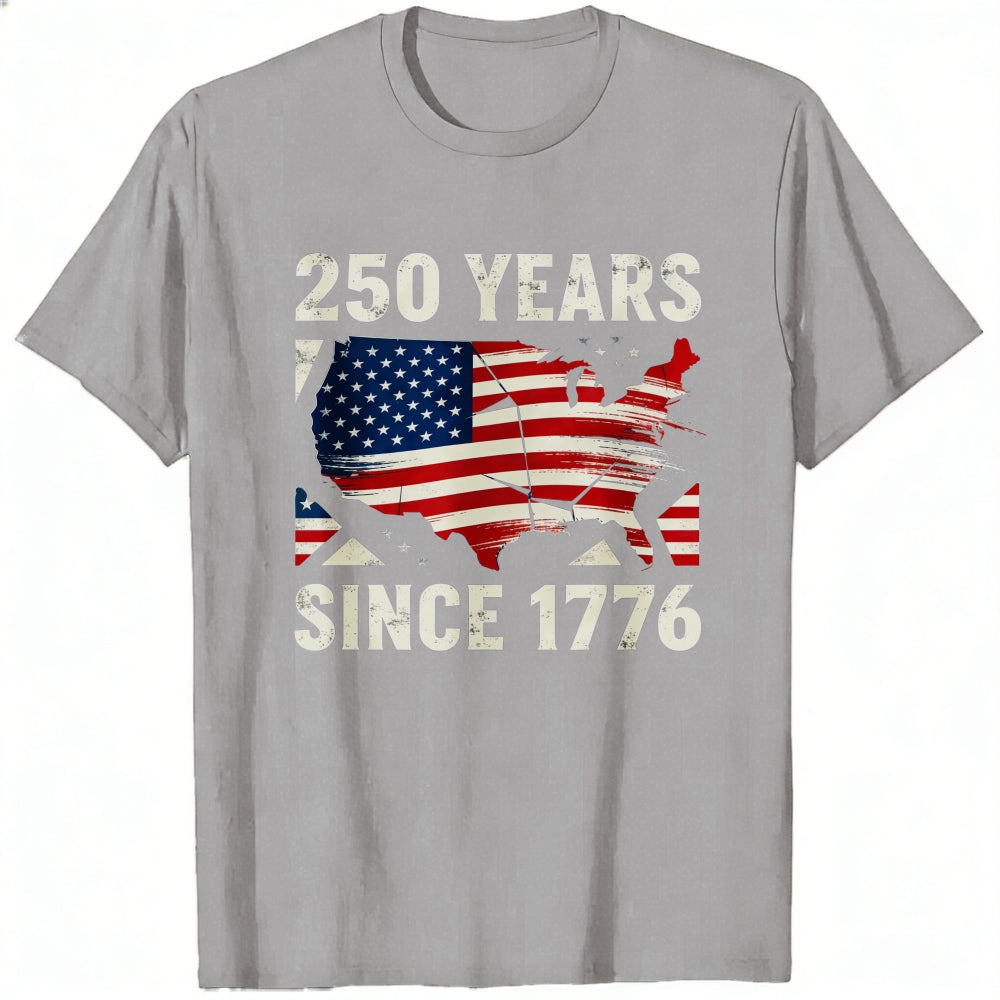 Patriotic American Flag Map Classic T-Shirt 250 Years Since 1776