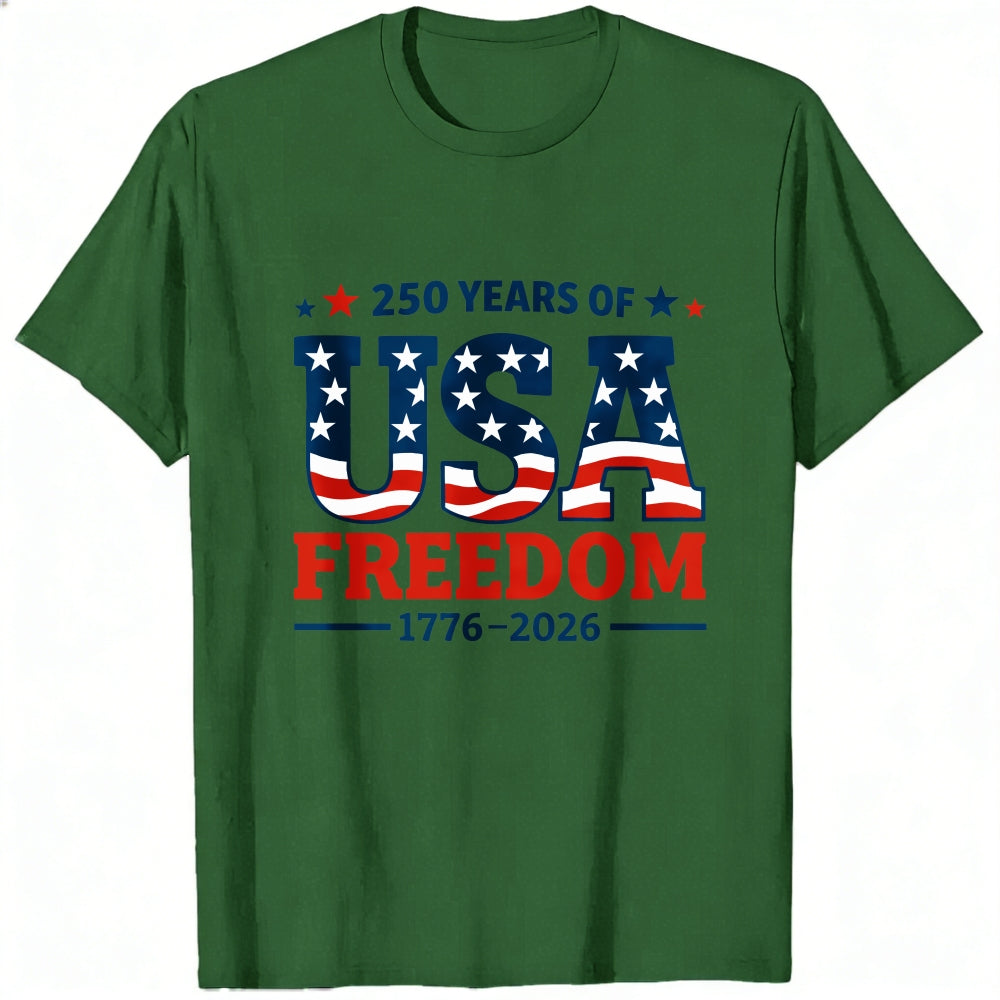 Patriotic American Flag Design Classic T-Shirt 250 Years Of Usa Freedom 1776 2026