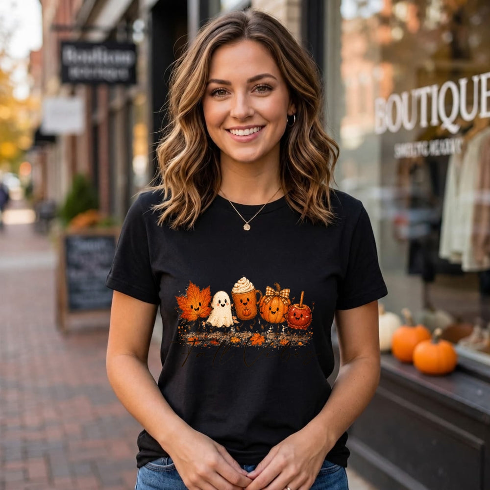 Cute Autumn Kawaii Characters Fall Vibes Classic T-Shirt
