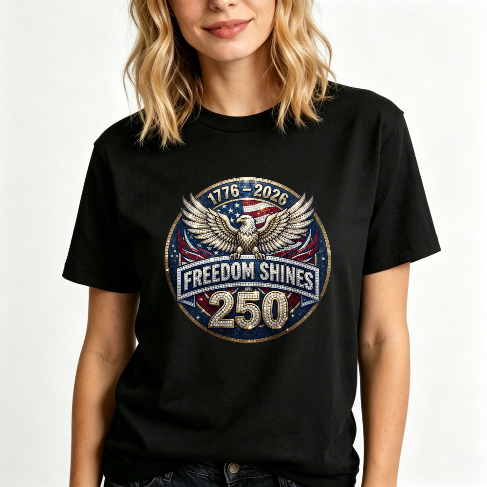 Patriotic Eagle Design Classic T-Shirt Freedom Shines 250 Years 1776 2026