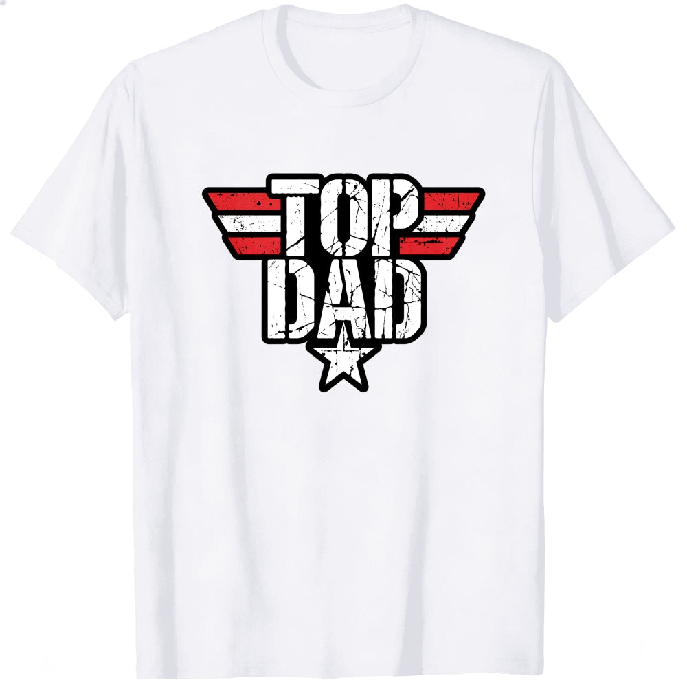Retro Style Classic T-Shirt Top Dad With Wings And Star Design