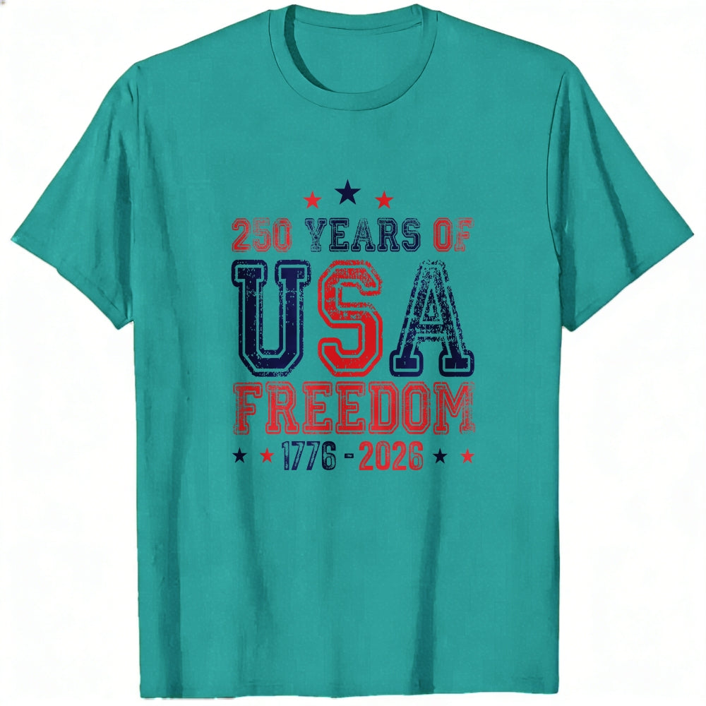 Patriotic American Independence Day Classic T-Shirt 250 Years Of Usa Freedom 1776 2026