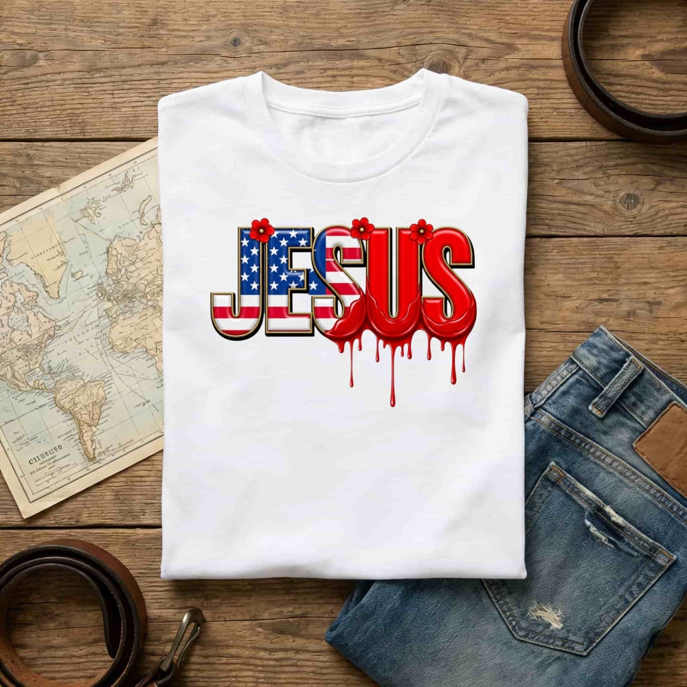 Patriotic Jesus American Flag Classic T-Shirt