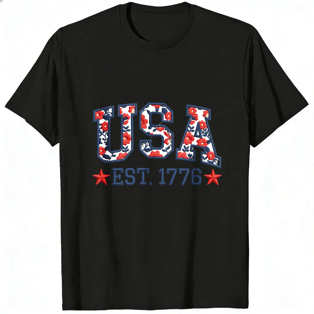 Patriotic Usa Flag Pattern Classic T-Shirt