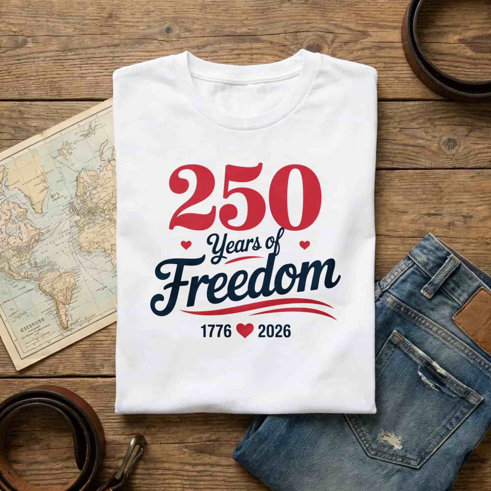 Patriotic American Independence Day 250 Years Of Freedom Classic T-Shirt