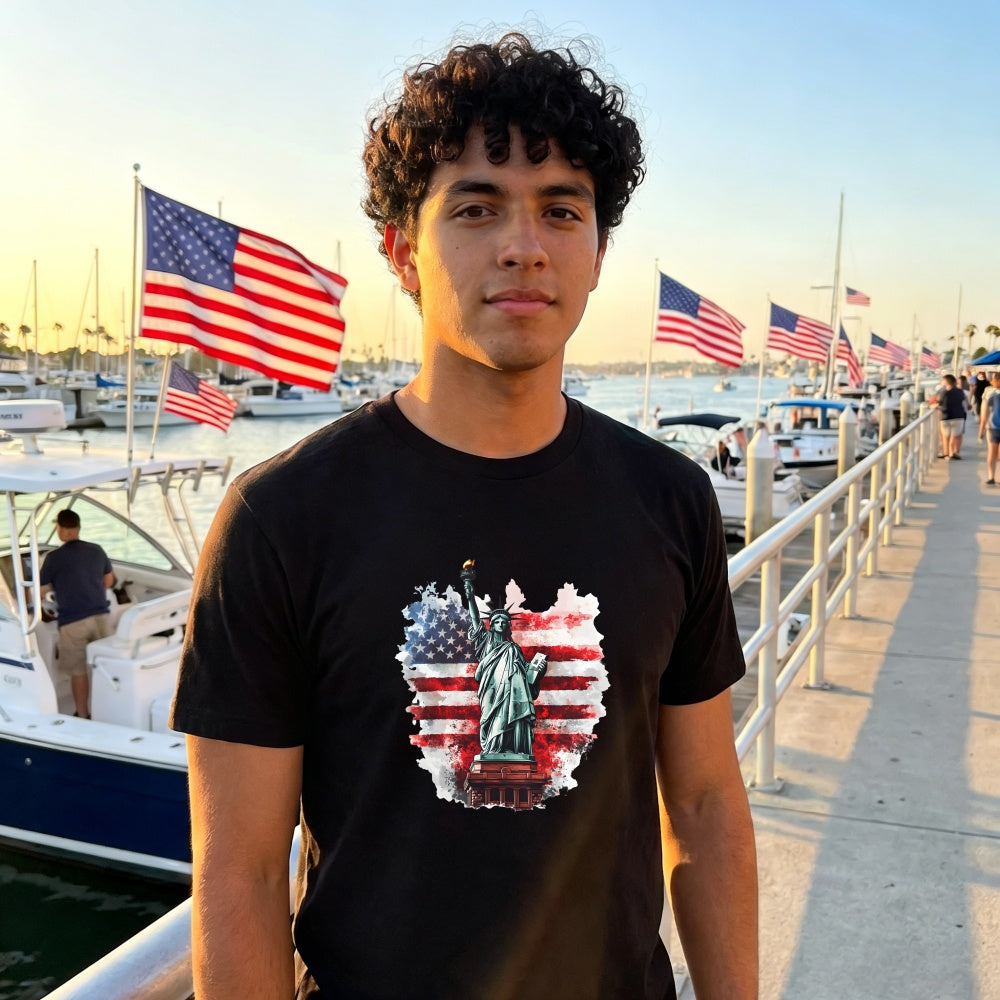 American Flag Statue Of Liberty Classic T-Shirt