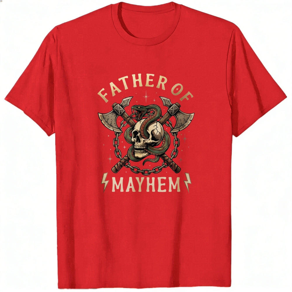 Graphic Design Classic T-Shirt Father Of Mayhem Skull And Axes