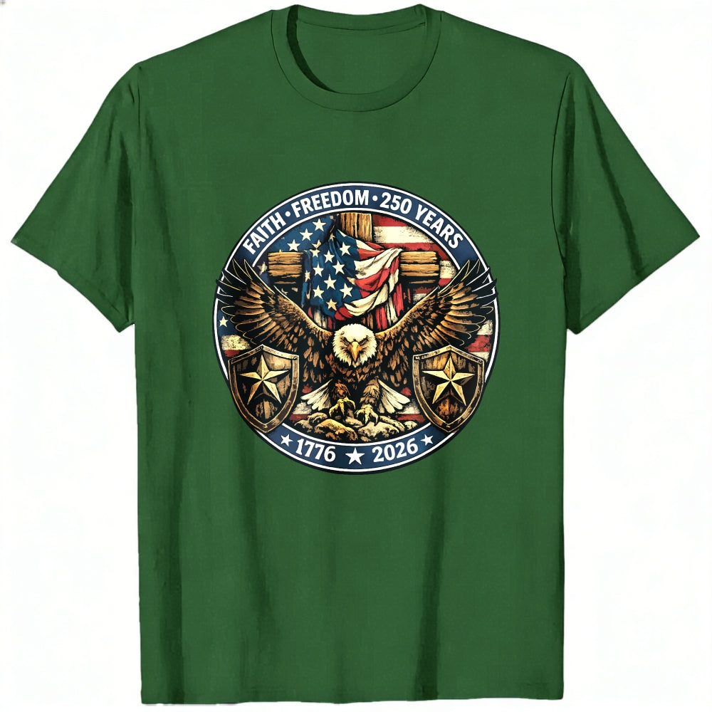 Patriotic Eagle American Flag Classic T-Shirt Faith Freedom 250 Years 1776 2026