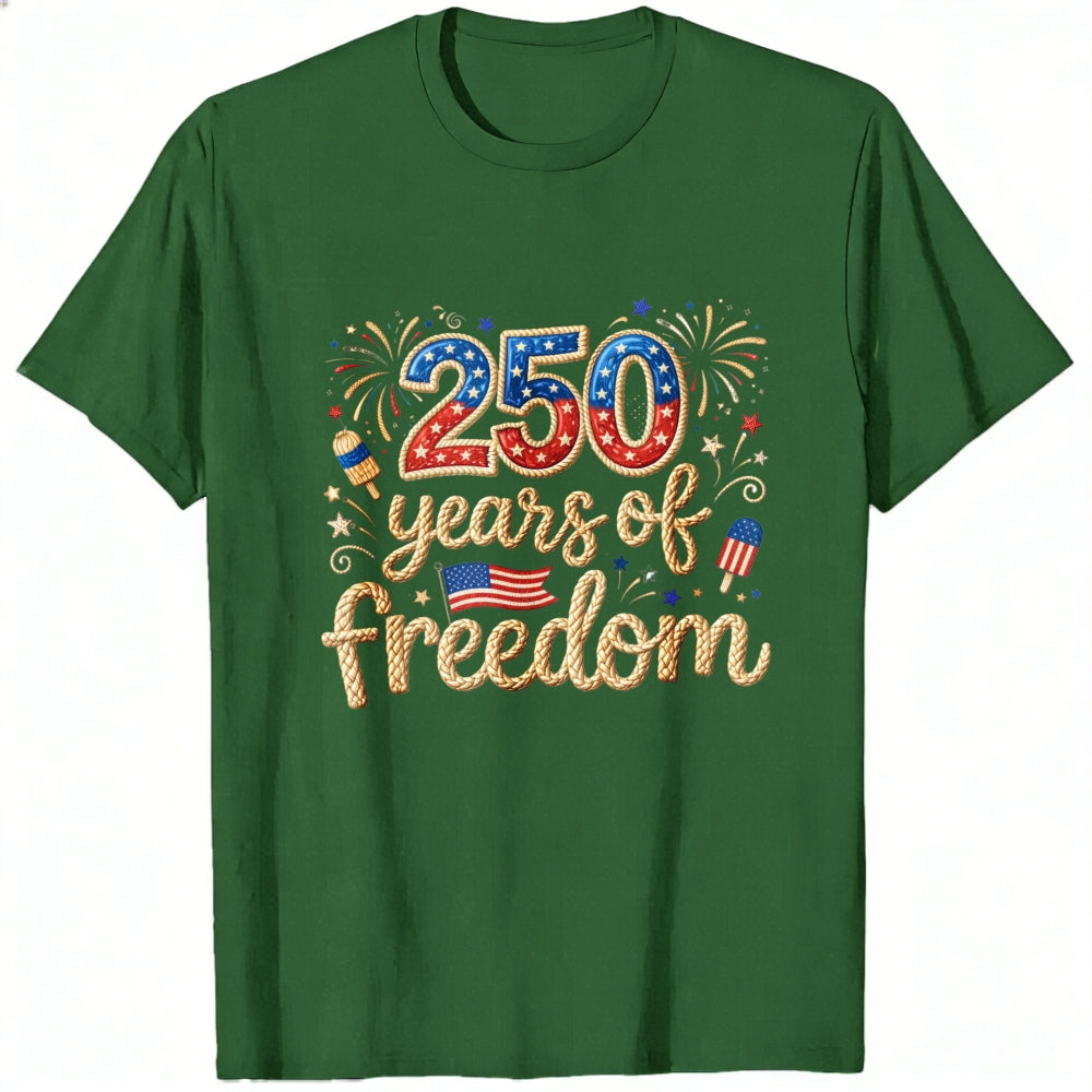 Patriotic American Flag Fireworks 250 Years Of Freedom Classic T-Shirt