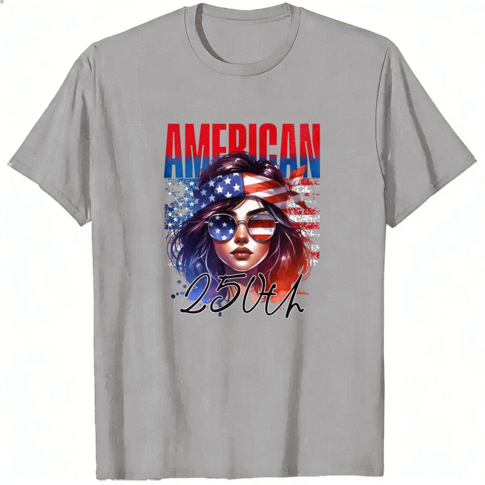 Patriotic American Flag Woman Classic T-Shirt