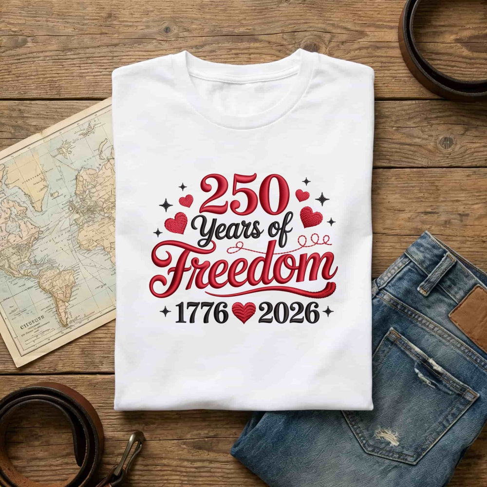 Patriotic American Independence Day 250 Years Of Freedom 1776 2026 Classic T-Shirt