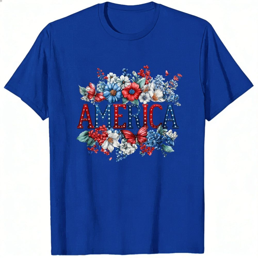 Patriotic Floral Design Classic T-Shirt America