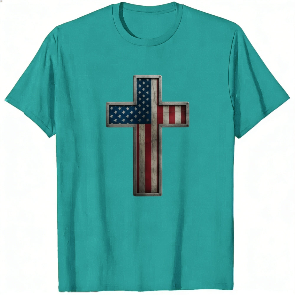 American Flag Cross Design Classic T-Shirt