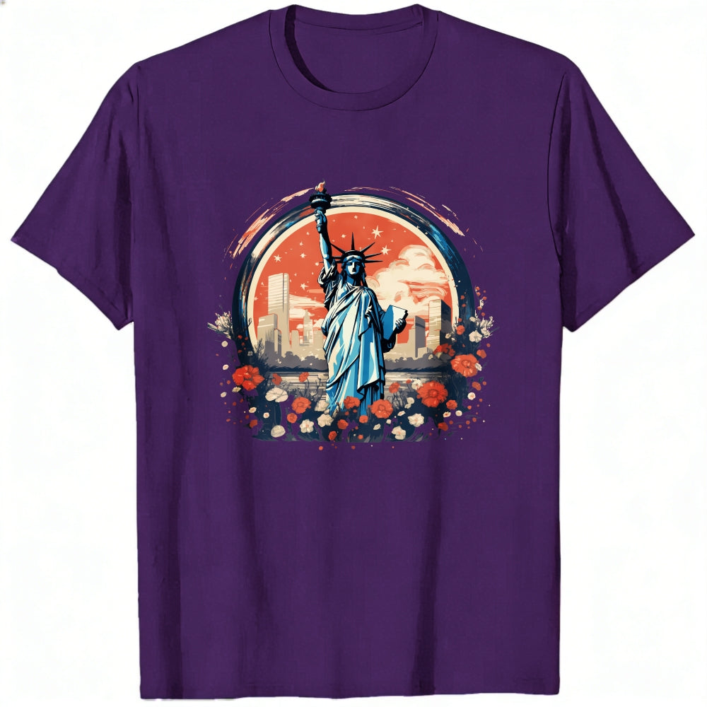 Artistic Statue Of Liberty Cityscape Classic T-Shirt