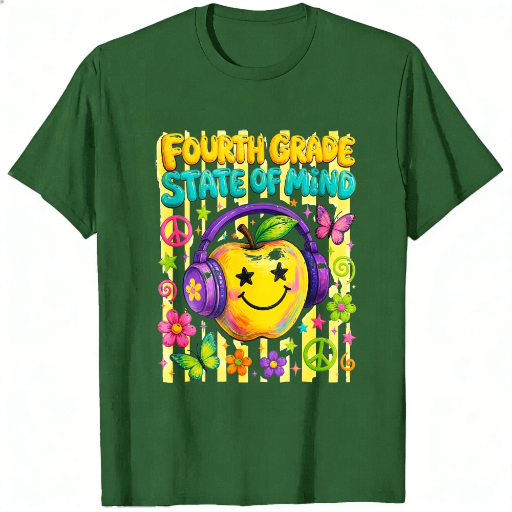 Retro Groovy Fourth Grade State Of Mind Apple Classic T-Shirt