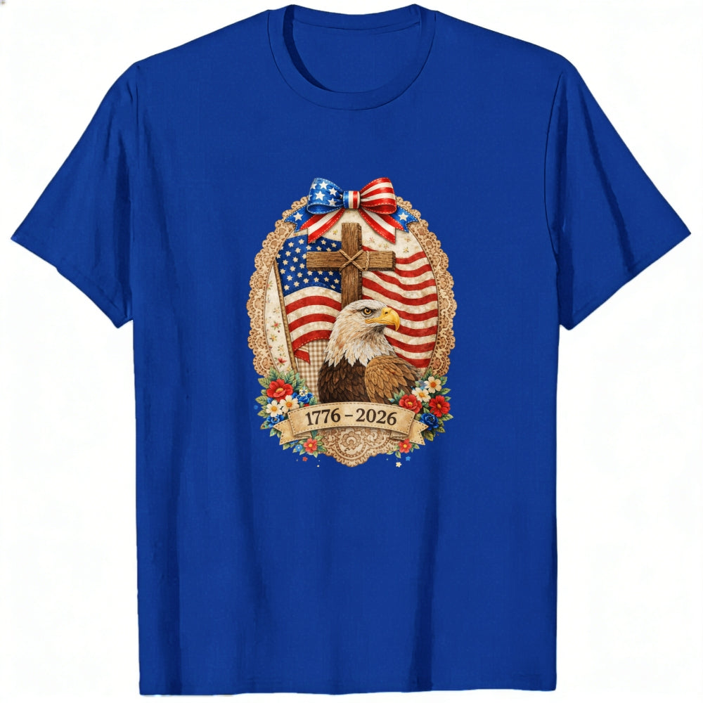 Patriotic American Eagle And Cross Classic T-Shirt 1776 2026