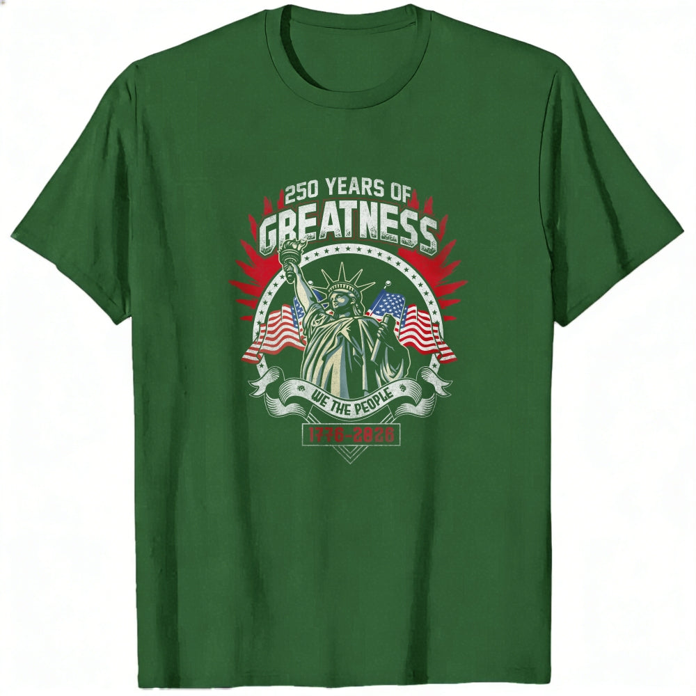 Patriotic American Flag Statue Of Liberty 250 Years Of Greatness Classic T-Shirt