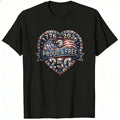 Patriotic American Eagle Heart Design Classic T-Shirt 1776 2026 Proud And Free 250 Years
