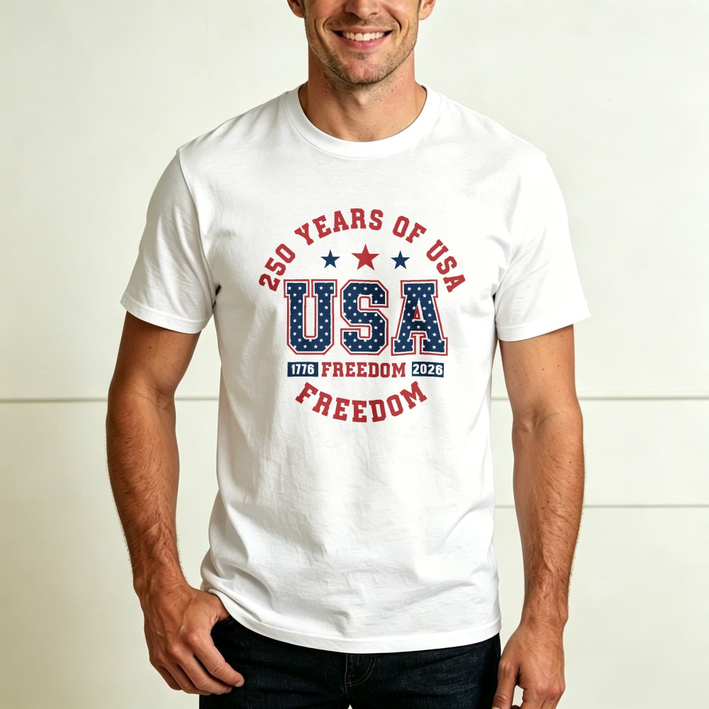 Patriotic American Flag Design Classic T-Shirt 250 Years Of Usa Freedom 1776 2026