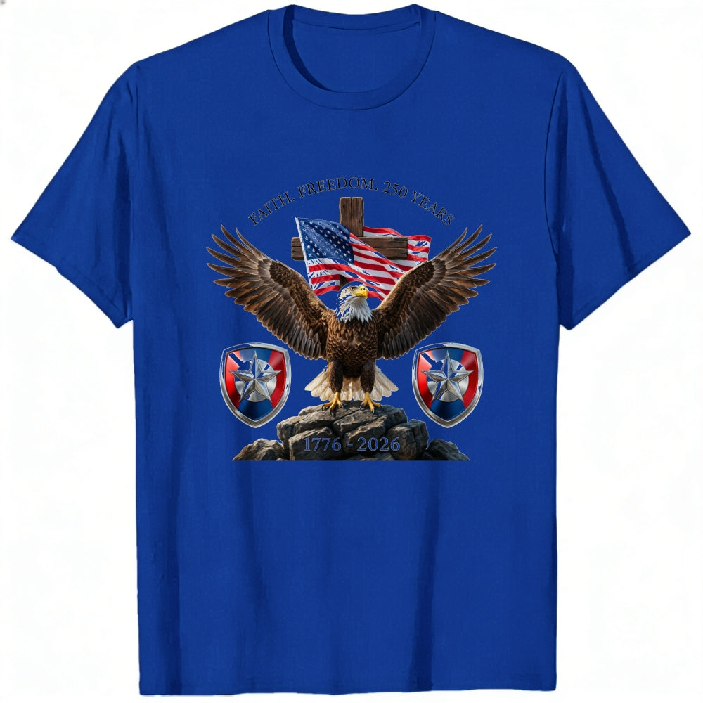 Patriotic Eagle American Flag Classic T-Shirt Faith Freedom 250 Years 1776 2026