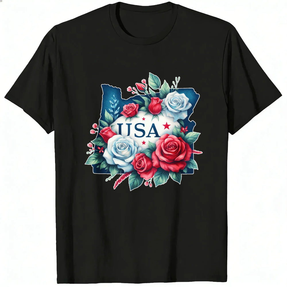 Floral Usa Map Classic T-Shirt