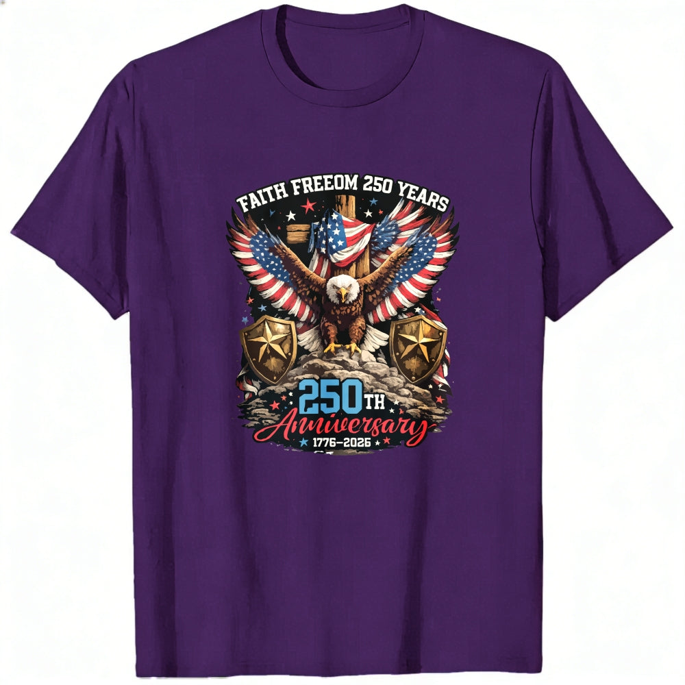 Patriotic Eagle American Flag Classic T-Shirt 250th Anniversary 1776 2026 Faith Freedom