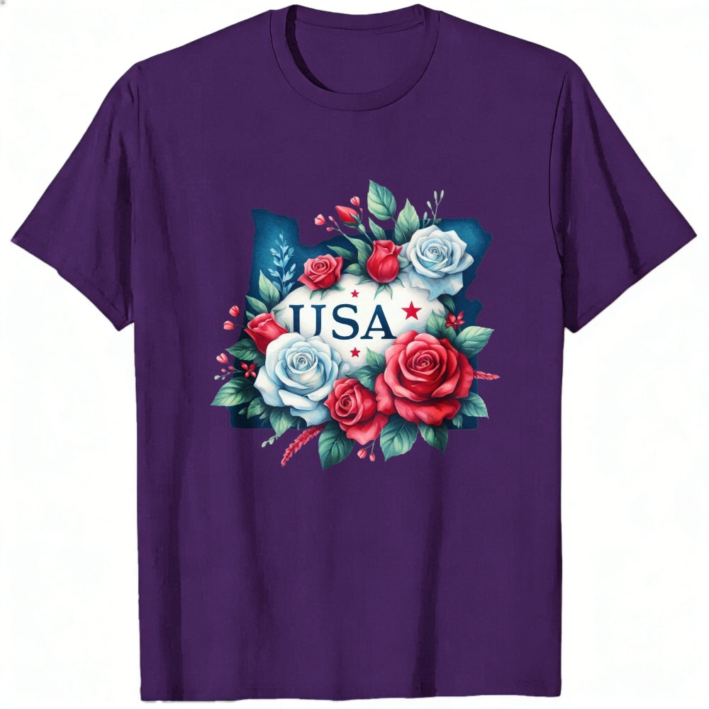 Floral Usa Map Classic T-Shirt