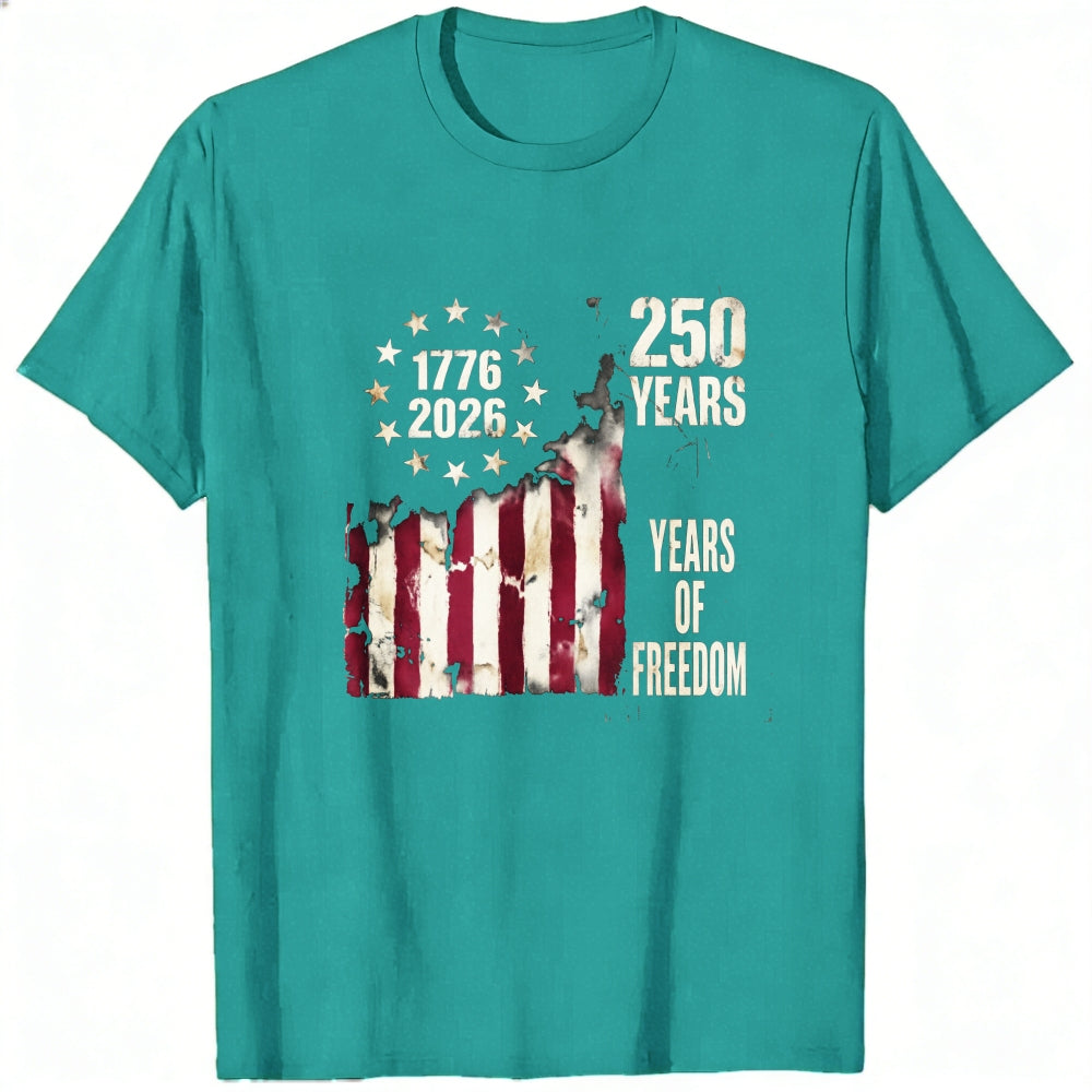 Patriotic American Flag Design Classic T-Shirt 250 Years Of Freedom 1776 2026