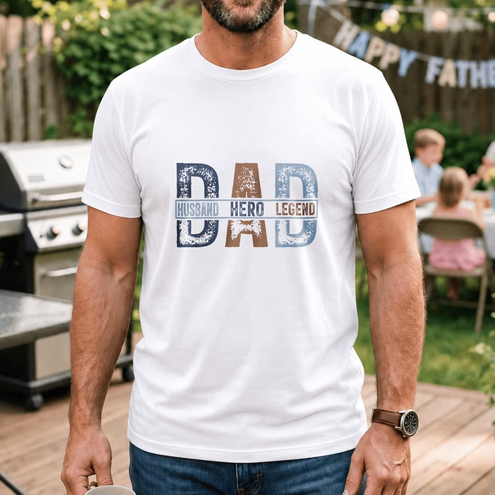 Graphic Print Classic T-Shirt Dad Husband Hero Legend