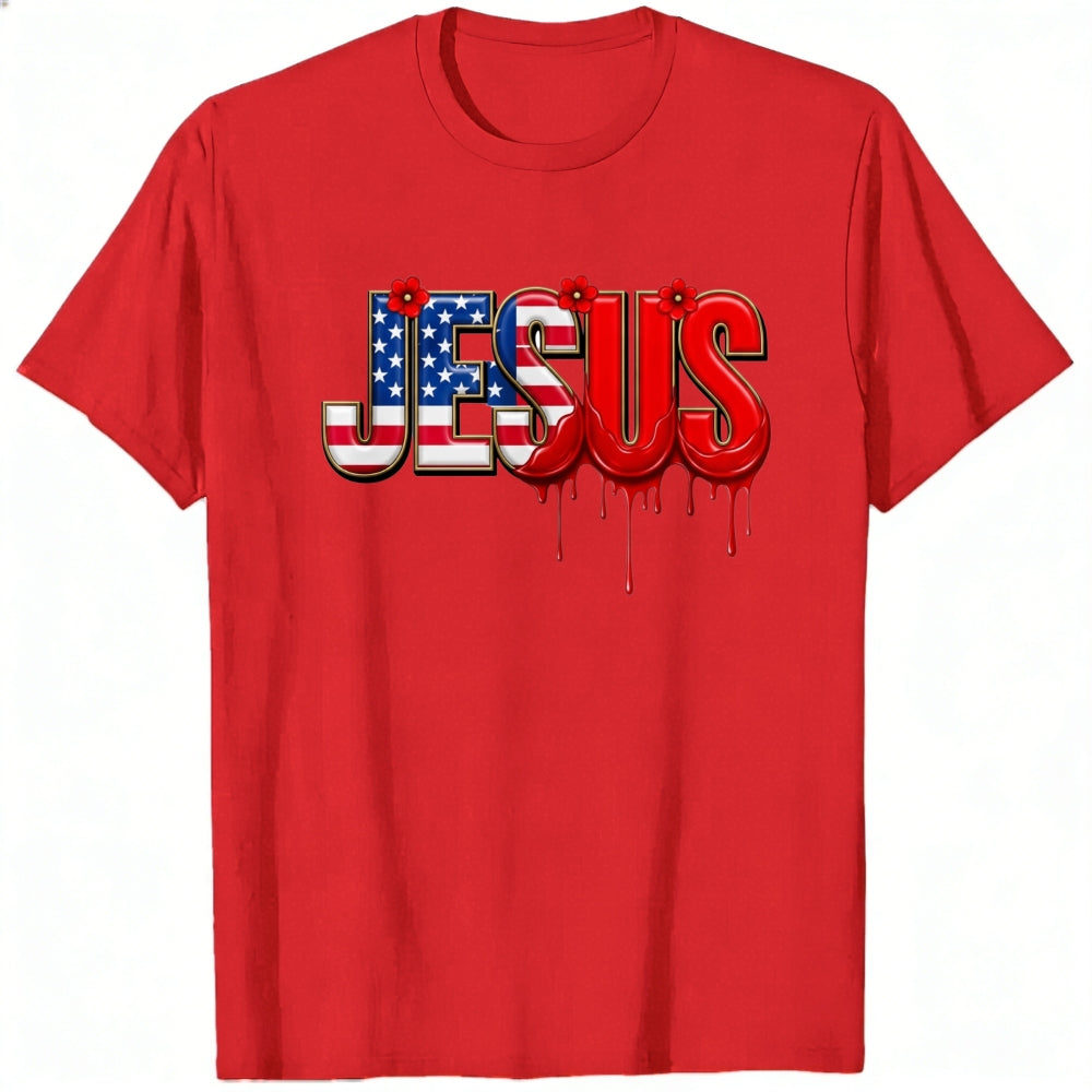 Patriotic Jesus American Flag Classic T-Shirt