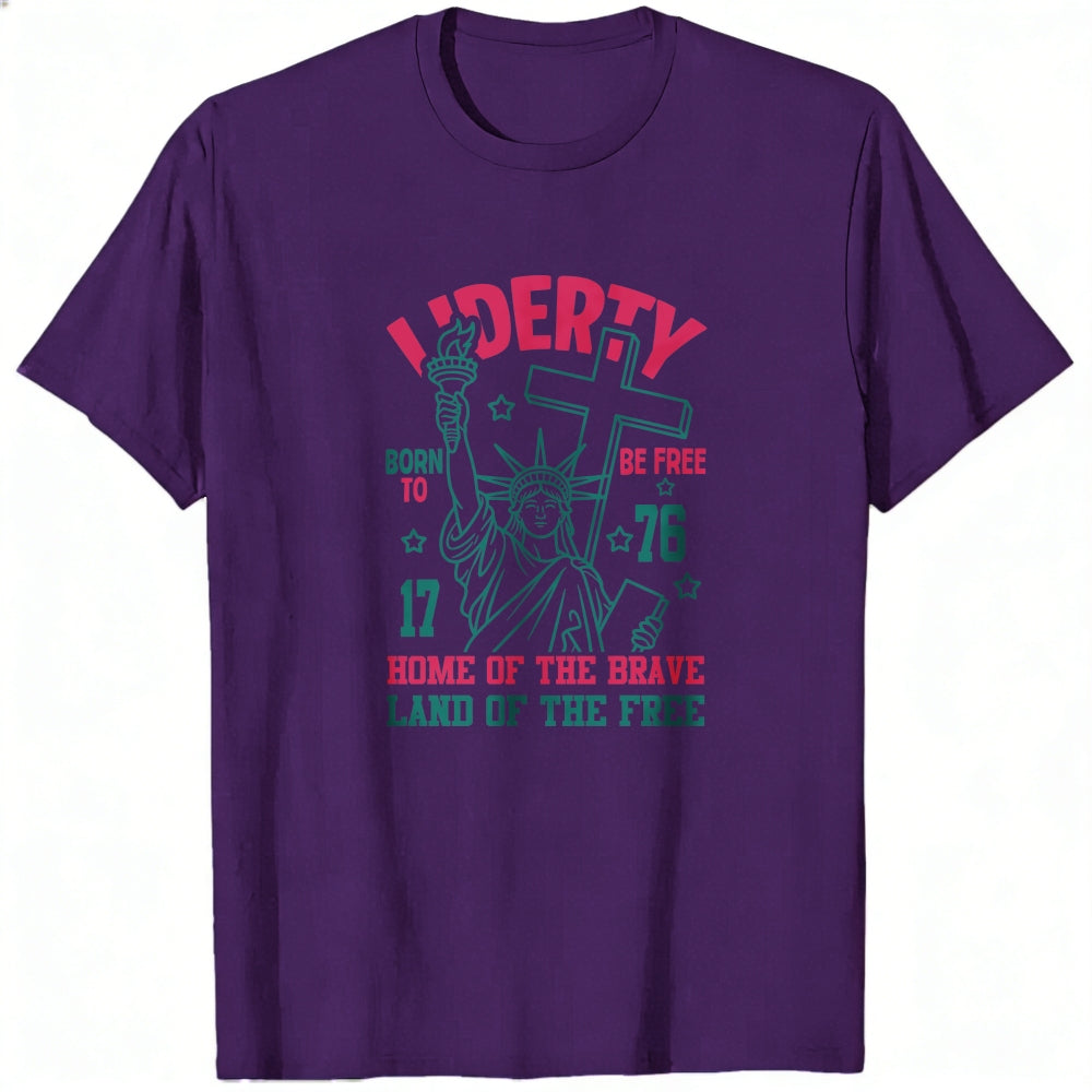 American Patriotic Design Classic T-Shirt Liberty Statue And Slogan