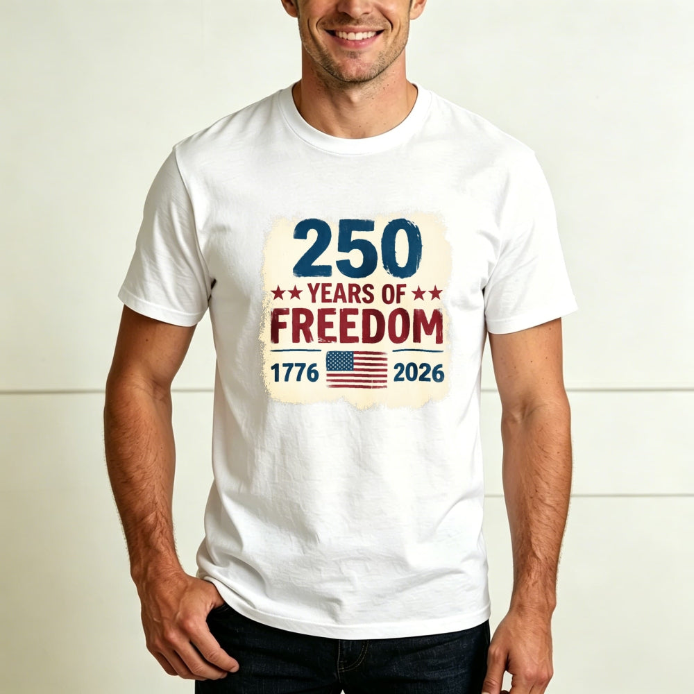 Patriotic American Independence Day 250 Years Of Freedom Classic T-Shirt