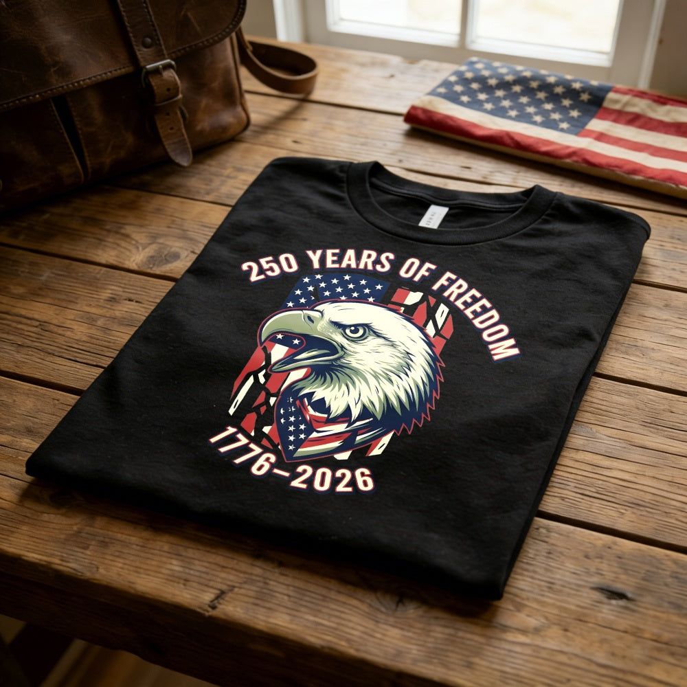 American Eagle Patriotic Design Classic T-Shirt 250 Years Of Freedom 1776 2026