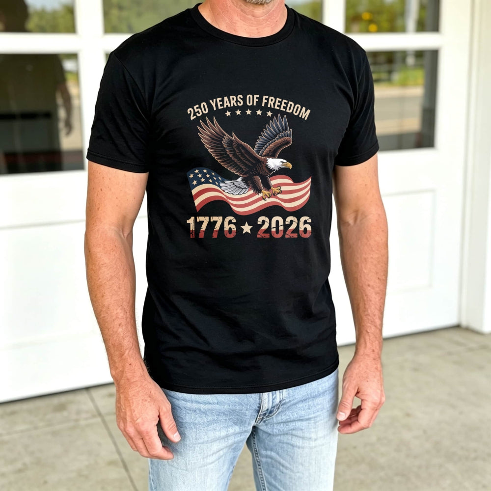 Patriotic Eagle American Flag 250 Years Of Freedom 1776 2026 Classic T-Shirt