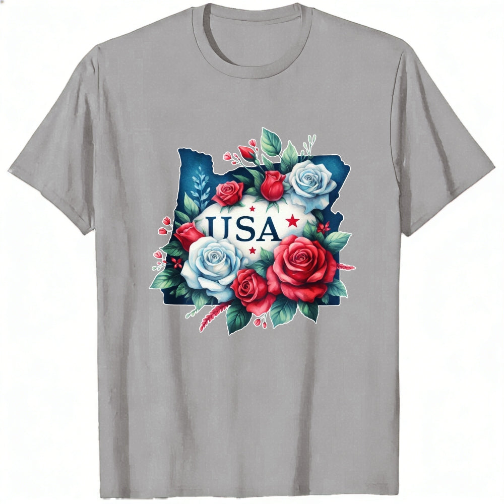 Floral Usa Map Classic T-Shirt
