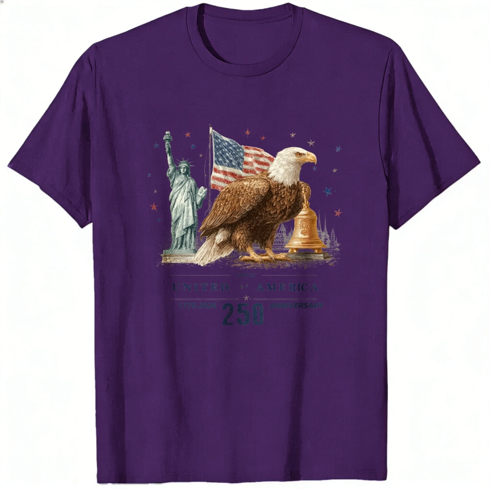 Patriotic American Eagle Statue And Liberty Classic T-Shirt United States 250 Anniversary
