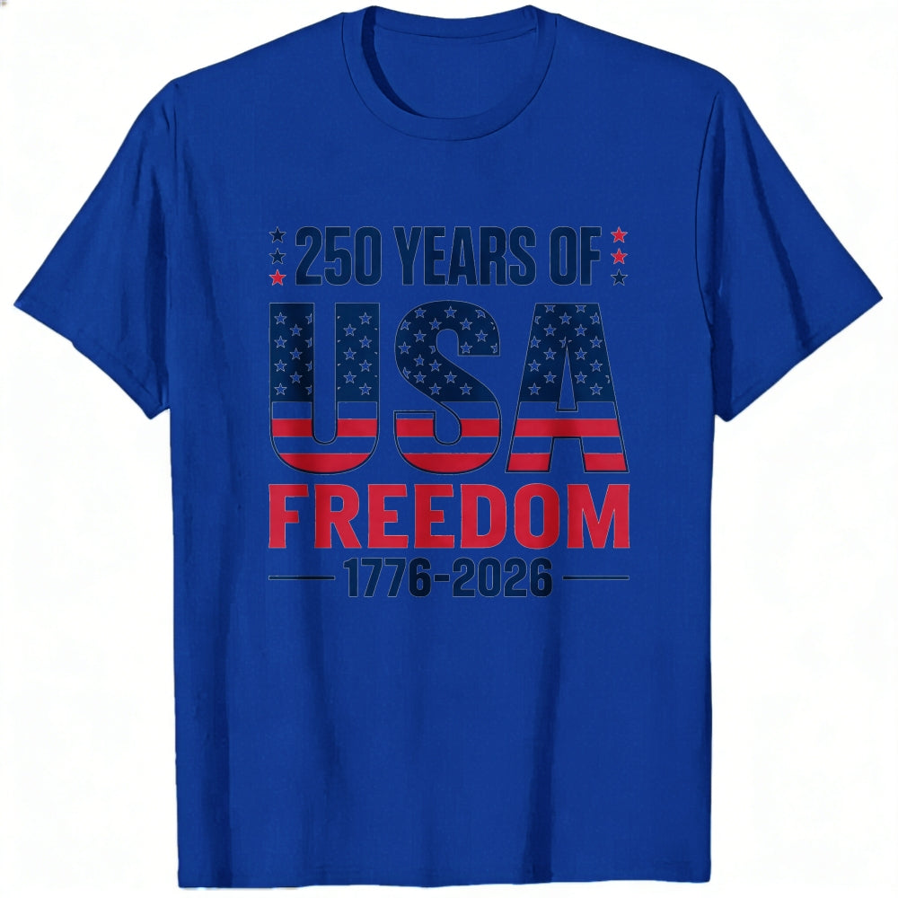 Patriotic American Flag Design Classic T-Shirt 250 Years Of Usa Freedom 1776 2026