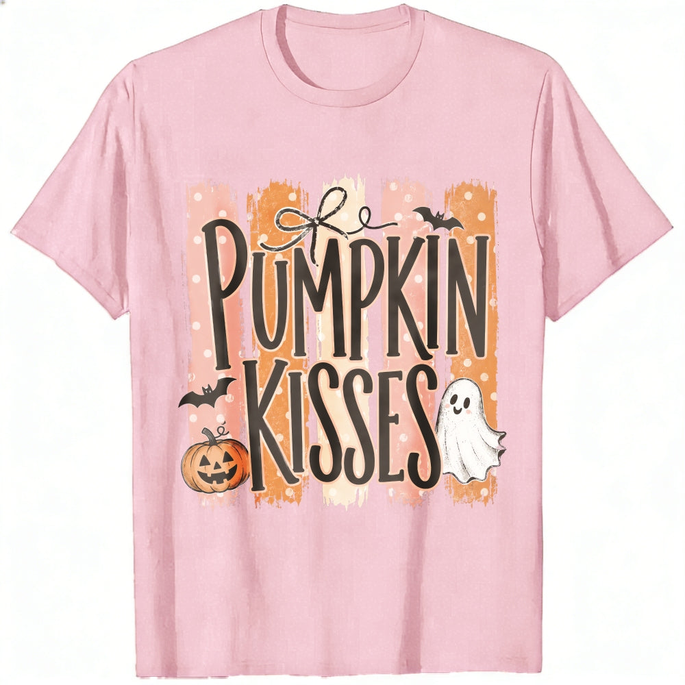 Halloween Pumpkin Kisses Ghost Bat Classic T-Shirt