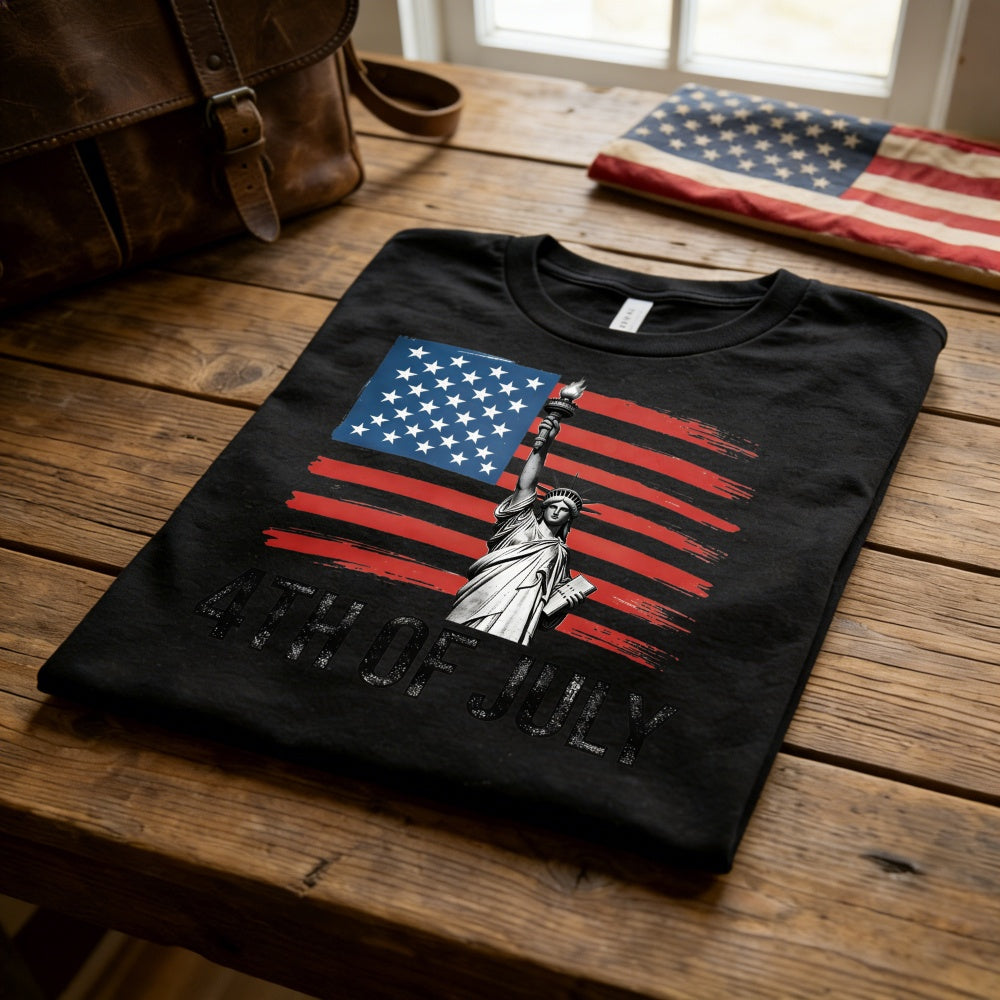 Patriotic American Flag Statue Of Liberty Classic T-Shirt 4th Of July