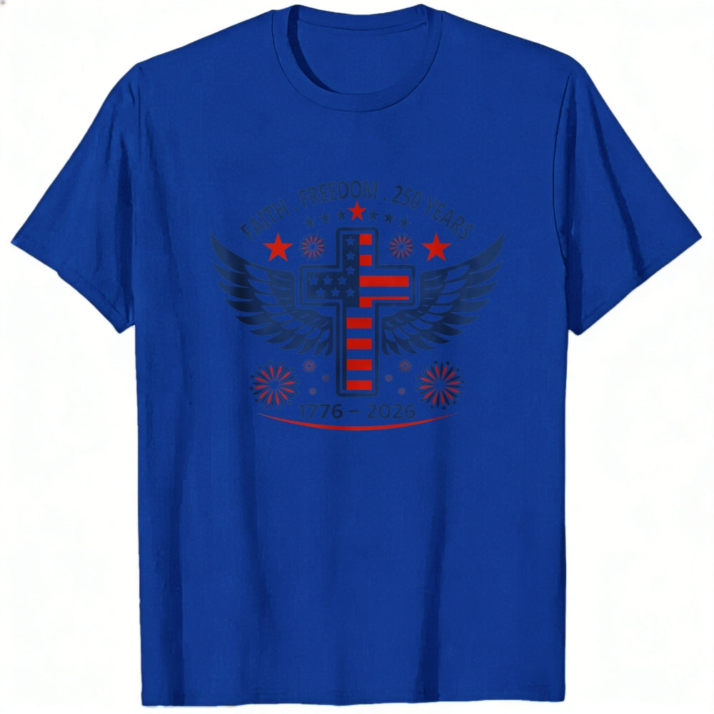Patriotic Cross Wings Faith Freedom 250 Years Classic T-Shirt