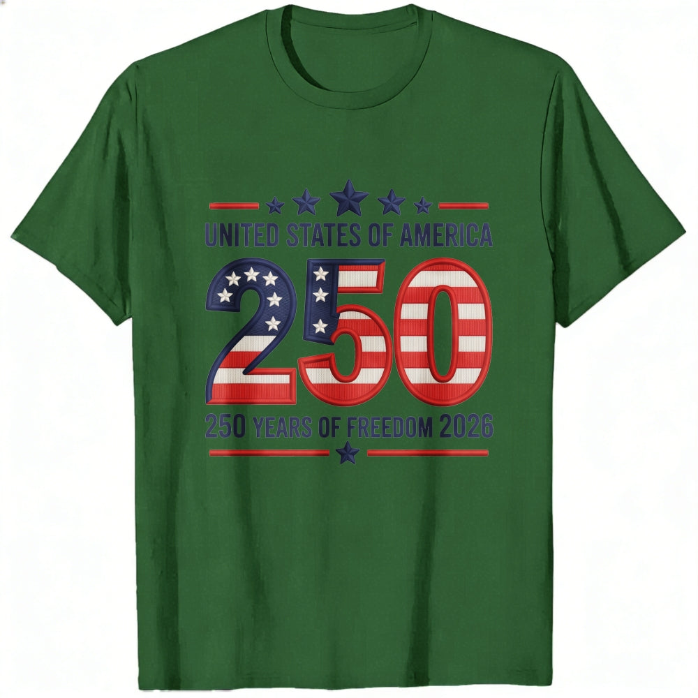 Patriotic American Flag Design Classic T-Shirt 250 Years Of Freedom 2026