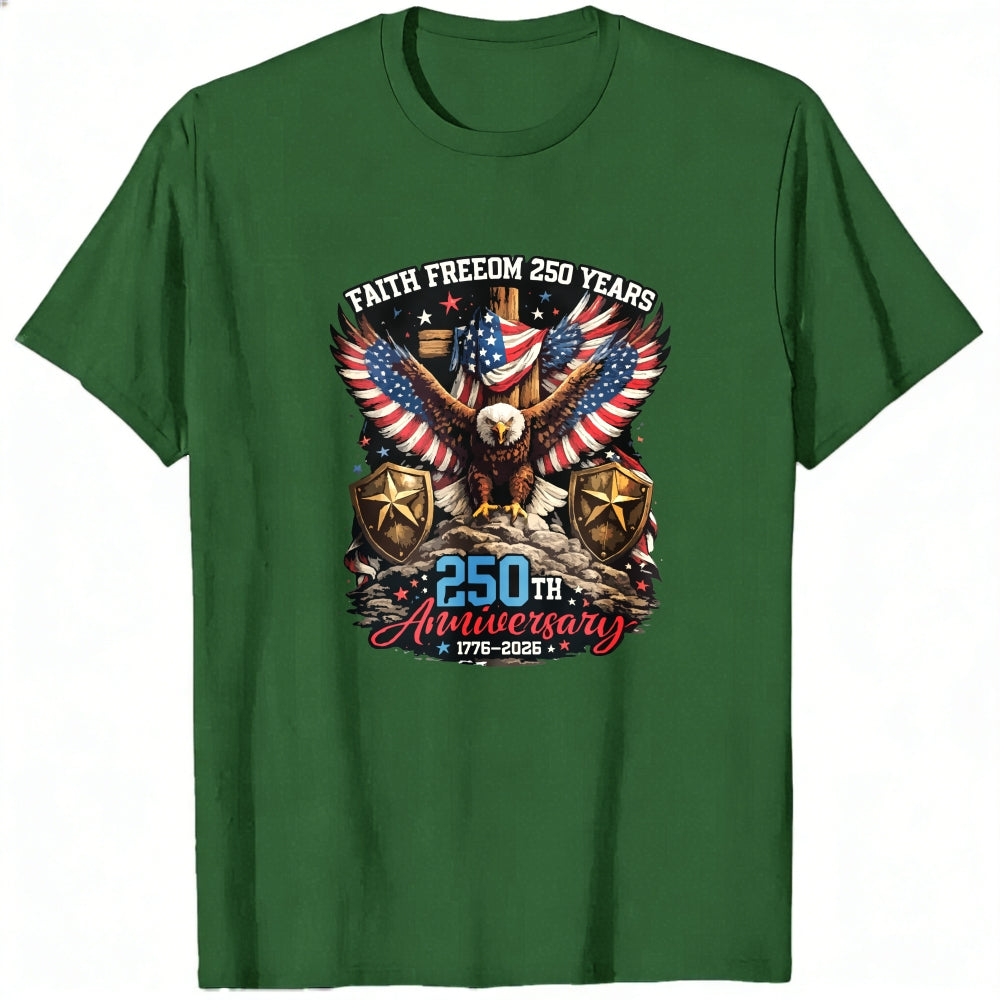 Patriotic Eagle American Flag Classic T-Shirt 250th Anniversary 1776 2026 Faith Freedom