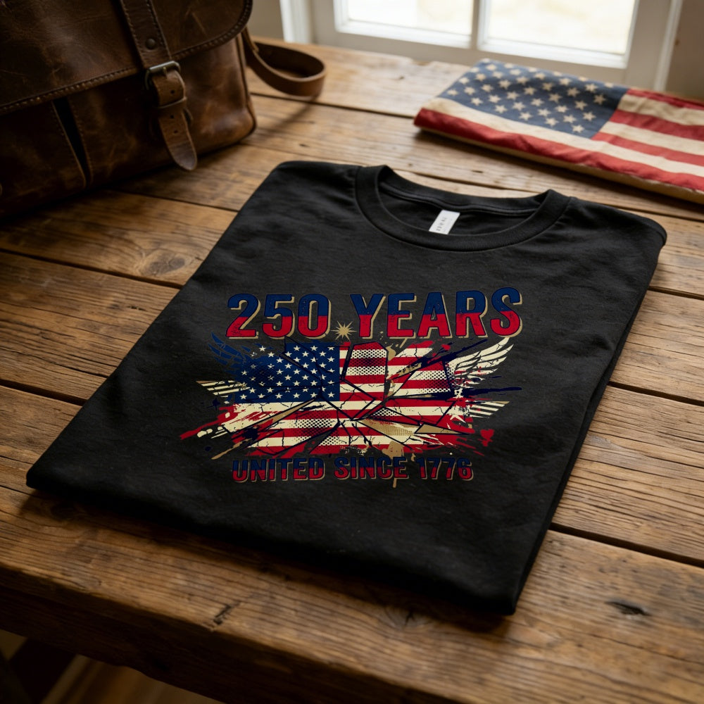 Patriotic American Flag Design Classic T-Shirt 250 Years United Since 1776