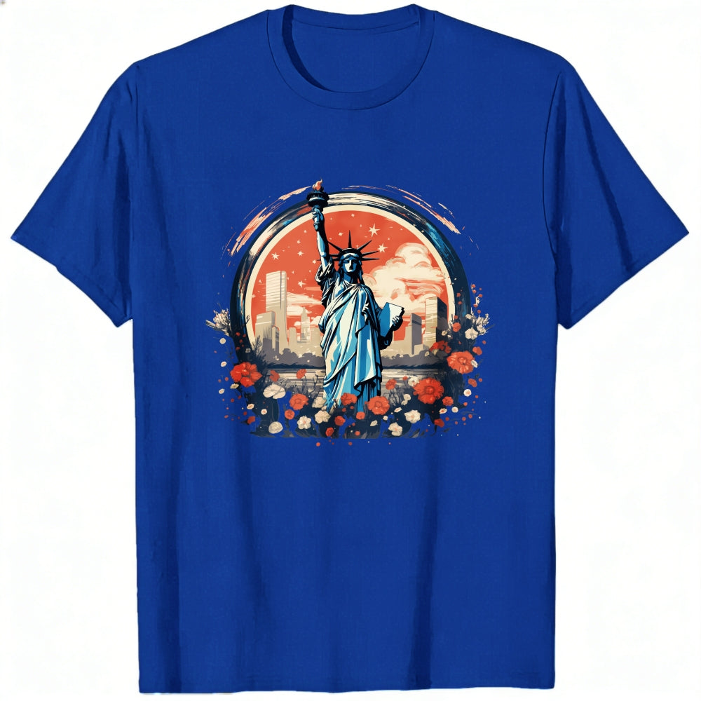 Artistic Statue Of Liberty Cityscape Classic T-Shirt