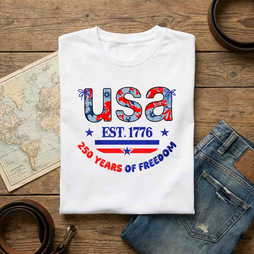 Patriotic Usa Flag Design Classic T-Shirt 250 Years Of Freedom Celebration