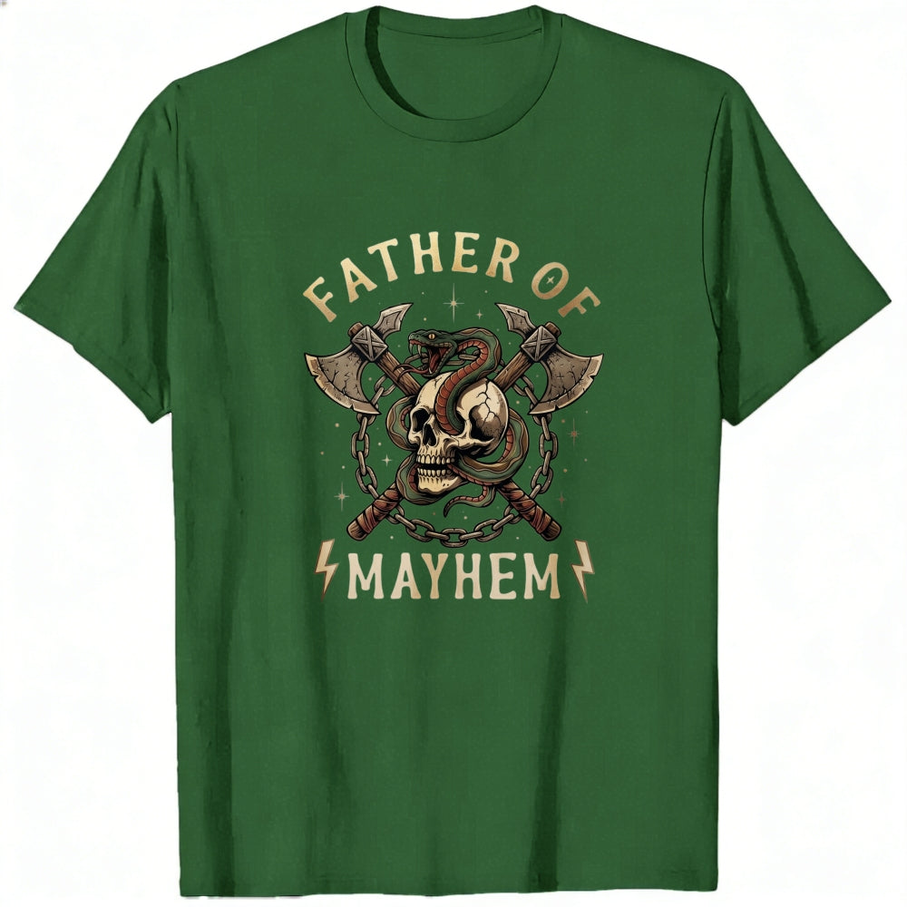 Graphic Design Classic T-Shirt Father Of Mayhem Skull And Axes